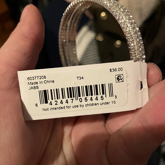 Anne Klein Multi-Row Rhinestone Flex Bracelet - Picture 2 of 4